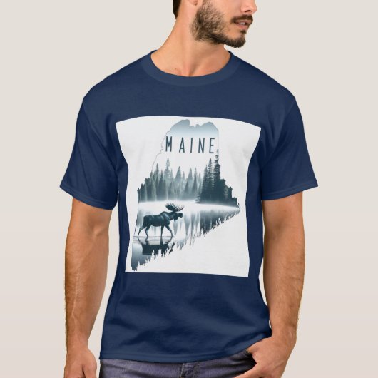 メイン州のムース Tシャツ (正面)