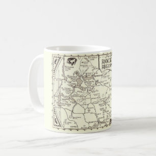 メイン州のレンジリーレイクス地域地図マグ コーヒーマグカップ