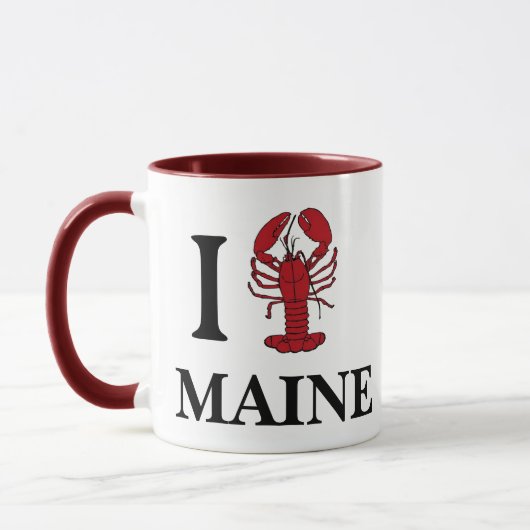 メイン州のロブスターマグ - I Love Maine コーヒーカップ ギフト (左)