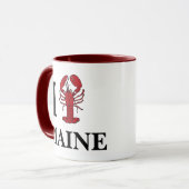 メイン州のロブスターマグ - I Love Maine コーヒーカップ ギフト (正面左)