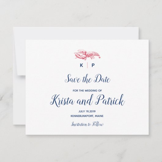 メイン州のロブスター Save the Date セーブザデート (正面)