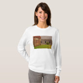 メイン州の古い石造りの建物と木造の納屋 Tシャツ (正面フル)