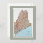 メイン州の地図(1977年) ポストカード (正面/裏面)