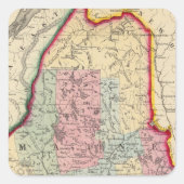 メイン州の州の郡地図 スクエアシール (正面)
