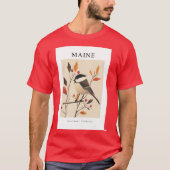 メイン州の州の鳥クロシロハシコメドリ Tシャツ (正面)
