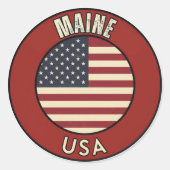 メイン州の愛らしいギフト - メーン州のお土産 ラウンドシール (正面)