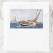 メイン州の沖でブルー・フェッシュをトローリング 長方形シール (バッグ)