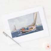 メイン州の沖でブルー・フェッシュをトローリング 長方形シール (封筒)