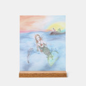 メイン州の沖に住む人魚と友人の小さな娘 アクリルサイン (正面)