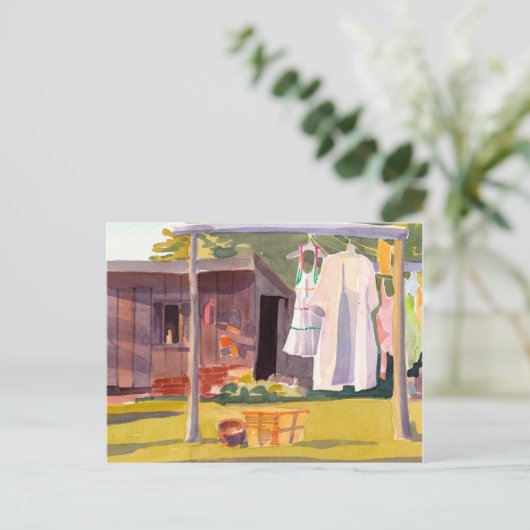 メイン州の洗濯の日 ポストカード (スタンド正面)