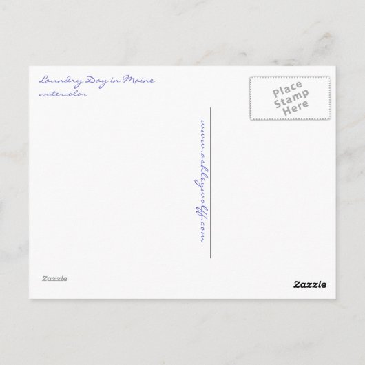 メイン州の洗濯の日 ポストカード (裏面)