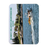 メイン州の焼け島ライトハウス マグネット (縦)