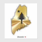 メイン州の1901年のパインの木と星の国旗の州 シール (シート)