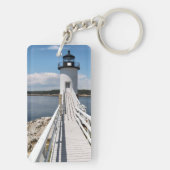 メイン州アイルオハウのロビンソンポイントライトハウス キーホルダー (裏面)