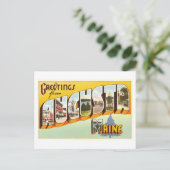 メイン州アウグスタからのヴィンテージの挨拶 ポストカード (スタンド正面)