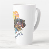 メイン州アウトラインキャビンムース カフェラテマグ (右アングル)