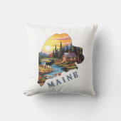 メイン州アウトラインキャビンムース クッション (正面)