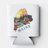 メイン州アウトラインキャビンムース 缶クーラー (裏面)