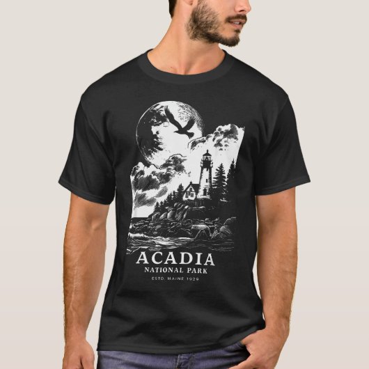 メイン州アカディア国立公園の休暇のお土産 Tシャツ (正面)