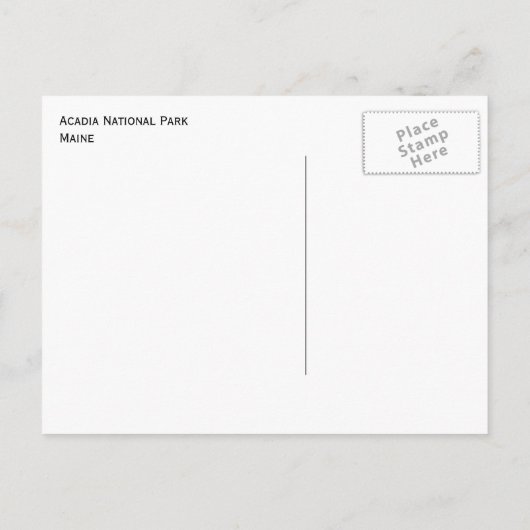 メイン州アカディア国立公園ショアライン ポストカード (裏面)