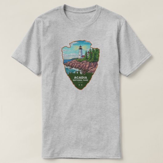 メイン州アカディア国立公園 カエデの葉 Tシャツ (デザイン正面)