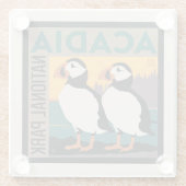 メイン州アカディア国立公園 |パフィン ガラスコースター (裏面)