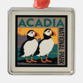 メイン州アカディア国立公園 |パフィン メタルオーナメント (正面)