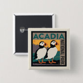 メイン州アカディア国立公園 |パフィン 缶バッジ (正面&裏面)