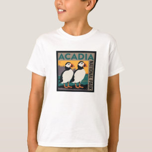 メイン州アカディア国立公園 パフィン Tシャツ