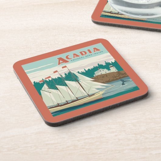 メイン州アカディア国立公園 |帆船とクジラ コースター (左側)