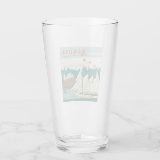 メイン州アカディア国立公園 |帆船とクジラ タンブラーグラス (裏面)