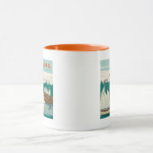 メイン州アカディア国立公園 |帆船とクジラ マグカップ (中央)