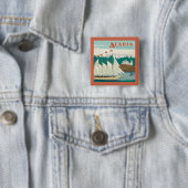 メイン州アカディア国立公園 |帆船とクジラ 缶バッジ (インサイチュ)