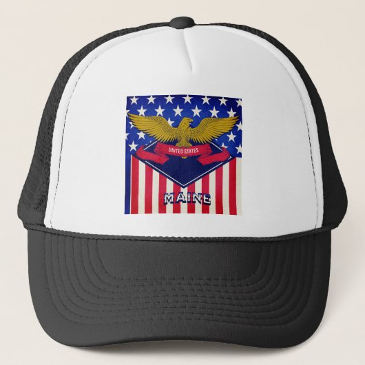 メイン州アメリカ国旗 キャップ (正面)