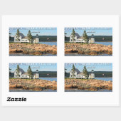 メイン州ウィンターハーバーライトハウス 長方形シール (シート)