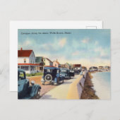 メイン州ウェルズビーチショアに沿ったコテージ ポストカード (正面/裏面)