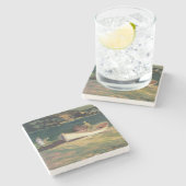 メイン州エリザベス岬のカニ漁師 ストーンコースター (横)