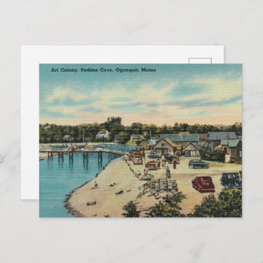 メイン州オグンキット州ペルキンスの入り江のアートコロニー ポストカード (正面/裏面)
