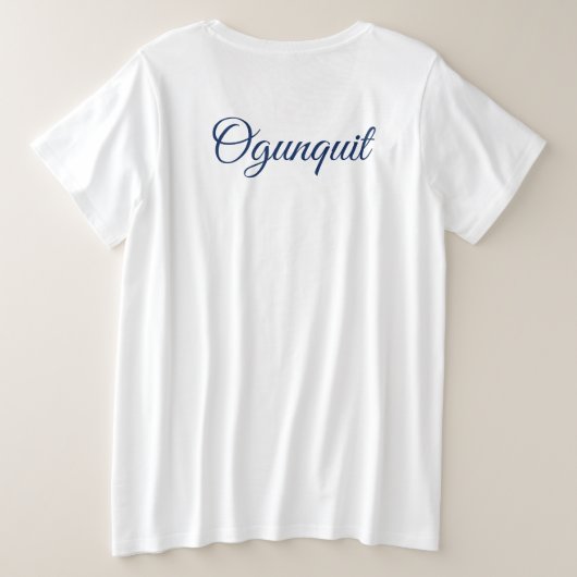 メイン州オグンジットのパーキンスの入り江 プラスサイズTシャツ (デザイン裏面)