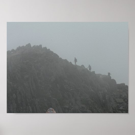 メイン州カサディンのナイフエッジトレイルのハイカー ポスター (正面)