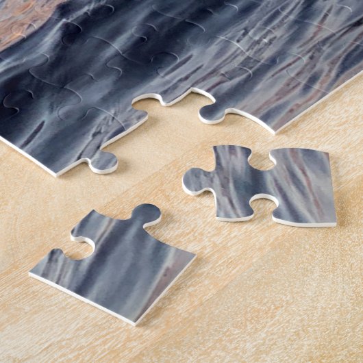 メイン州カターディンの夕日 ジグソーパズル (側面)