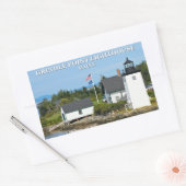 メイン州グラントルポイントライトハウス 長方形シール (封筒)