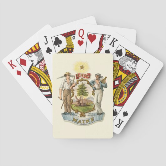メイン州コート・オブ・アームズ(ヴィンテージ1870s) トランプ (裏面)
