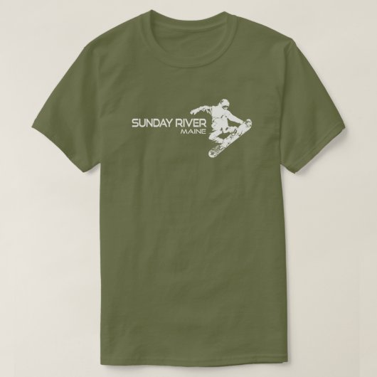 メイン州サンデーリバー スノーボーダー Tシャツ (デザイン正面)