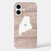 メイン州シルエット素朴ウッドルック Case-Mate iPhoneケース (裏面)