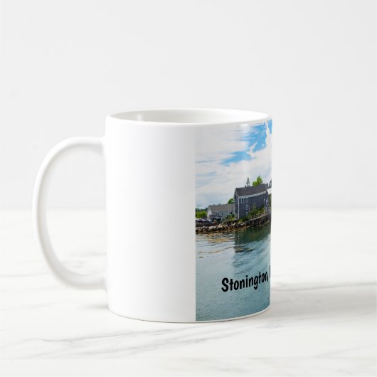 メイン州ストニントンのウォーターフロントエリア コーヒーマグカップ (左)
