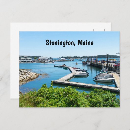 メイン州ストニントンのウォーターフロント ポストカード (正面/裏面)