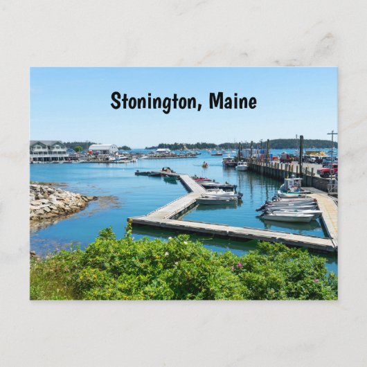 メイン州ストニントンのウォーターフロント ポストカード (正面)