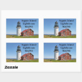 メイン州セグインアイランドライトハウス 長方形シール (シート)
