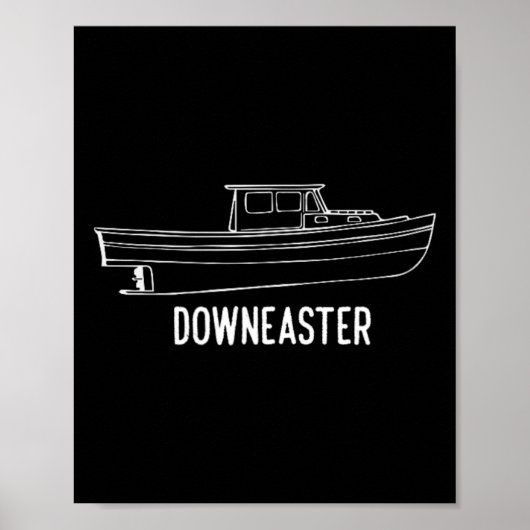 メイン州ダウニーンスター・ロブスター漁船Tシャツ ポスター (正面)